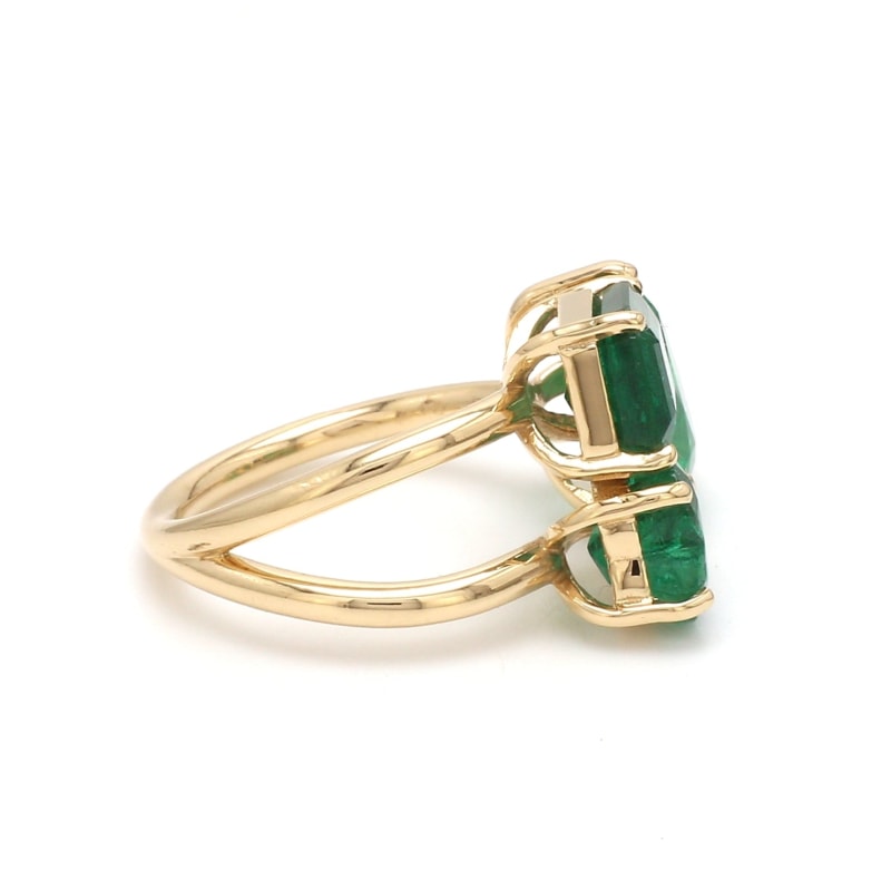 Bague 3 pierres émeraudes