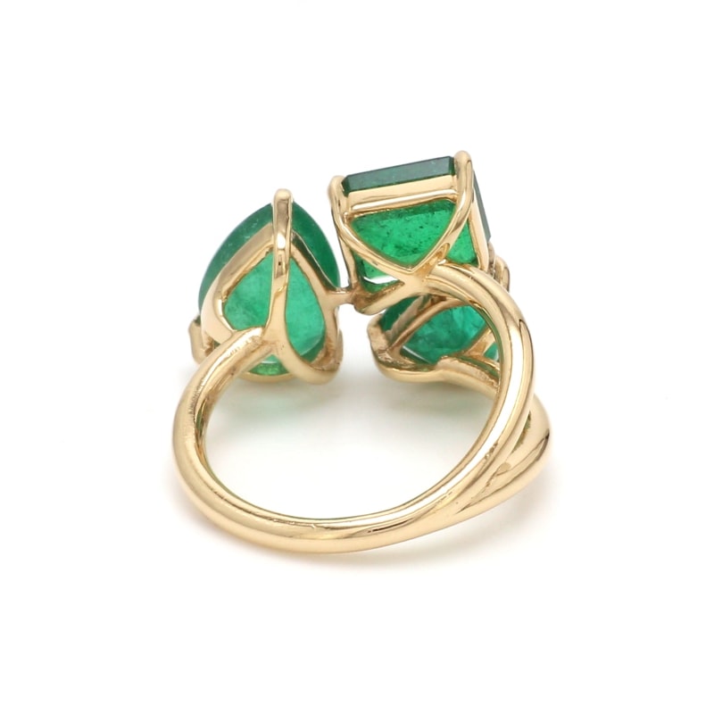 Bague 3 pierres émeraudes