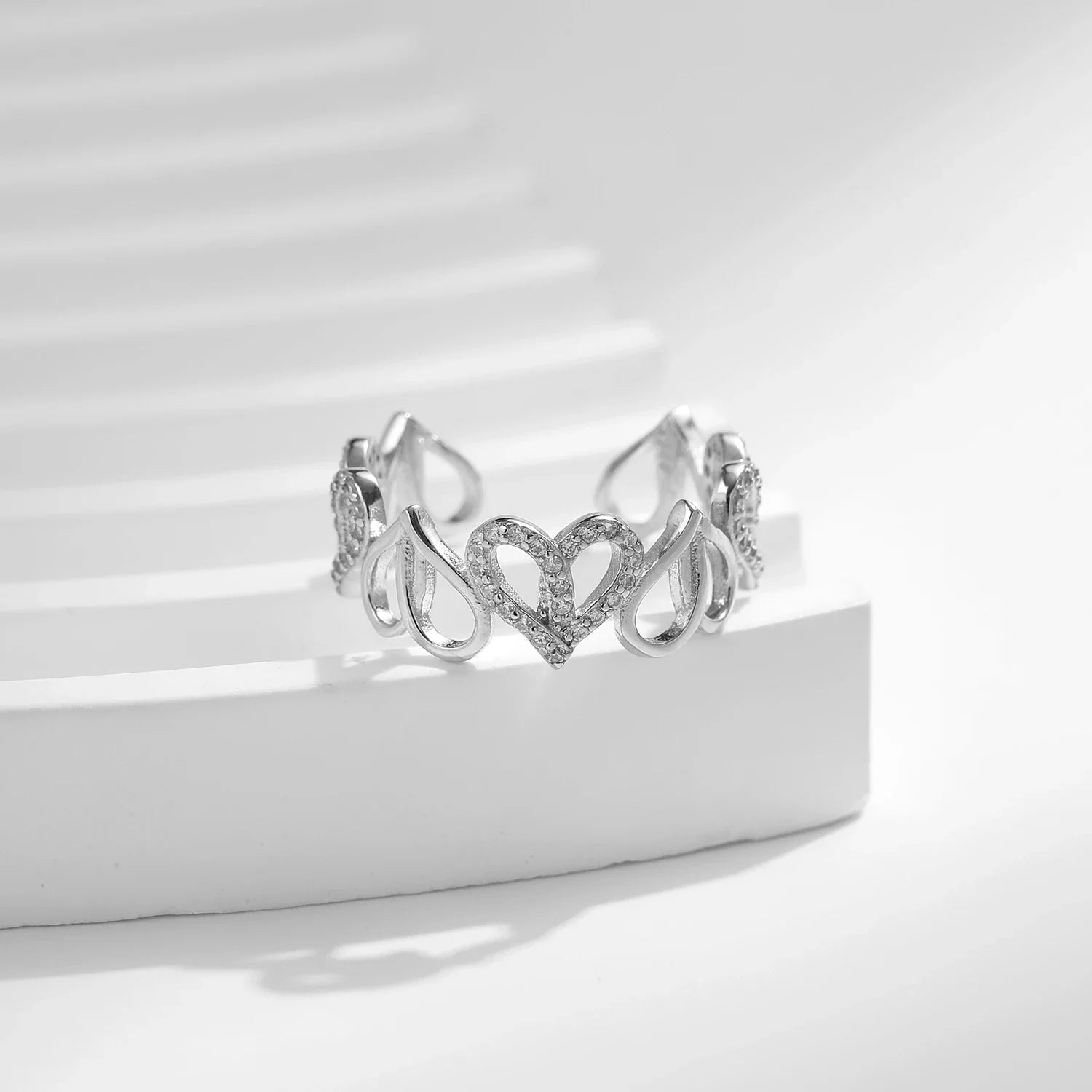 Bague Argent Coeur Femme Réglable | Bijoux Haut de Gamme