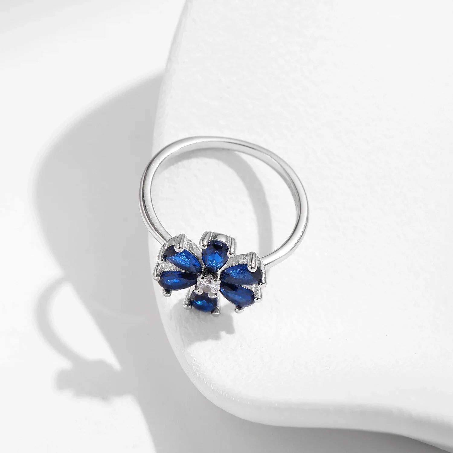 Bague Argent | Bague de fiançailles Fleurs | Bijoux Femme