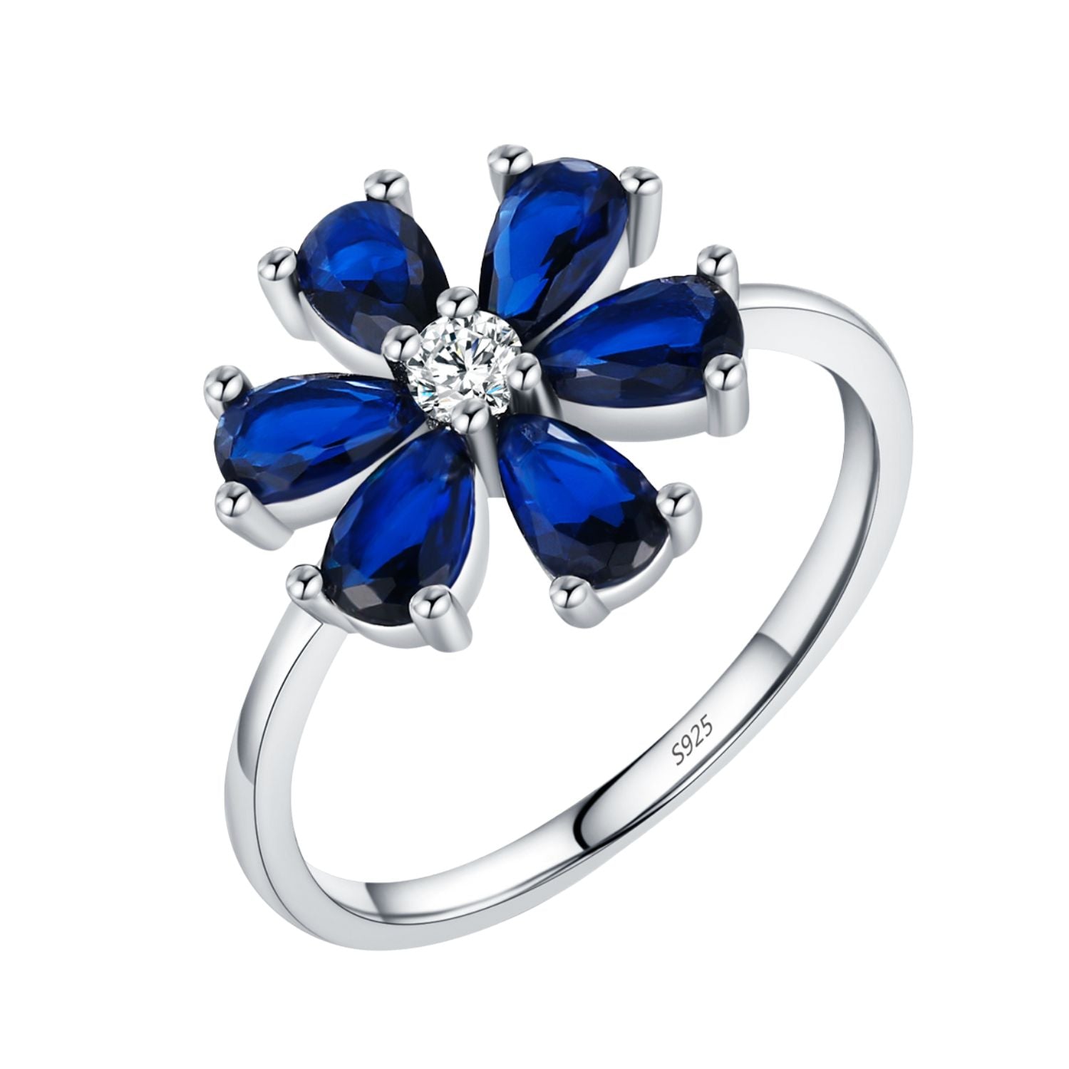 Bague Argent | Bague de fiançailles Fleurs | Bijoux Femme