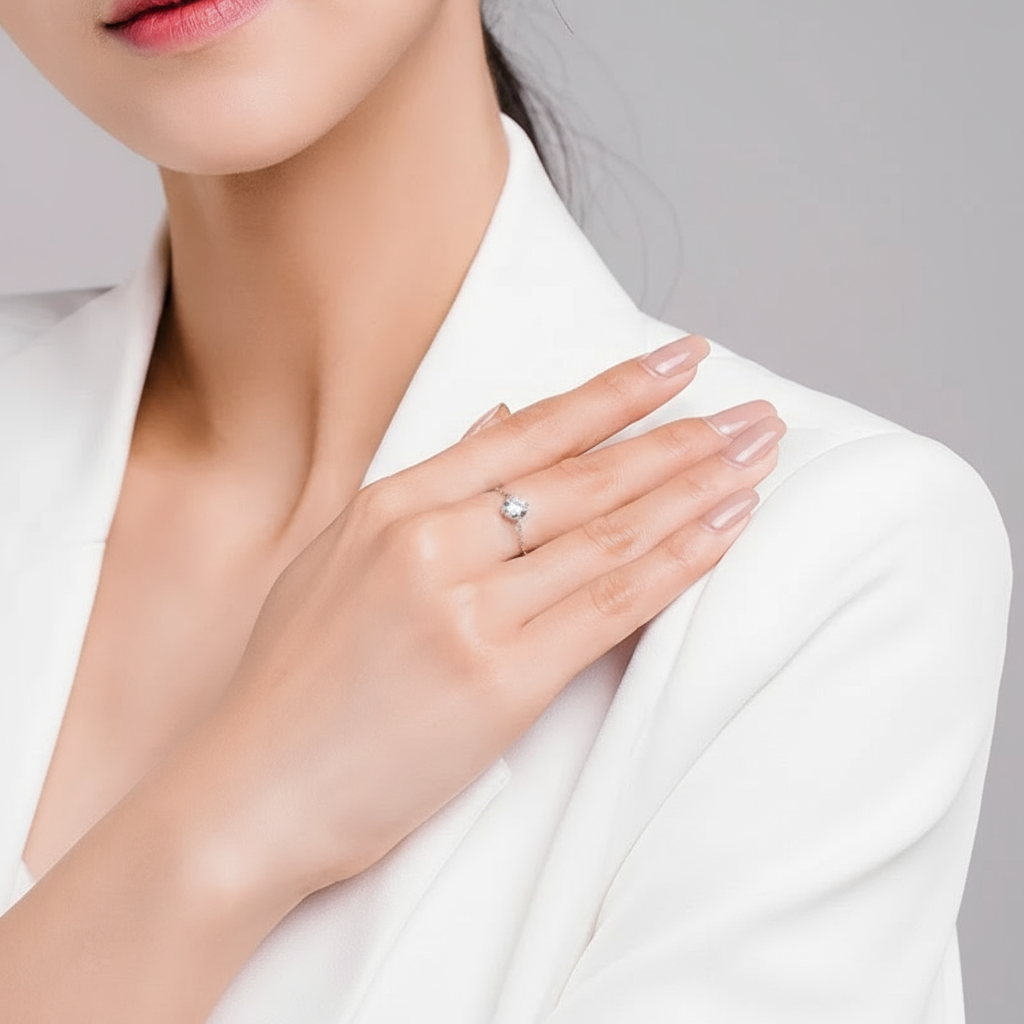 Bague Argent Femme | Bague Chaîne Réglable