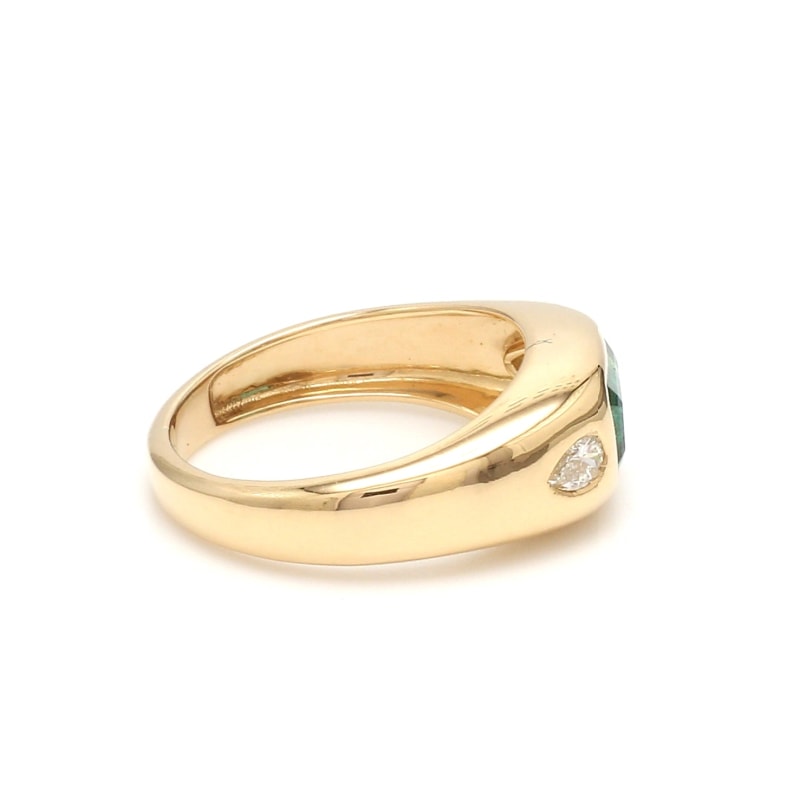 Bague chunky émeraude et diamants