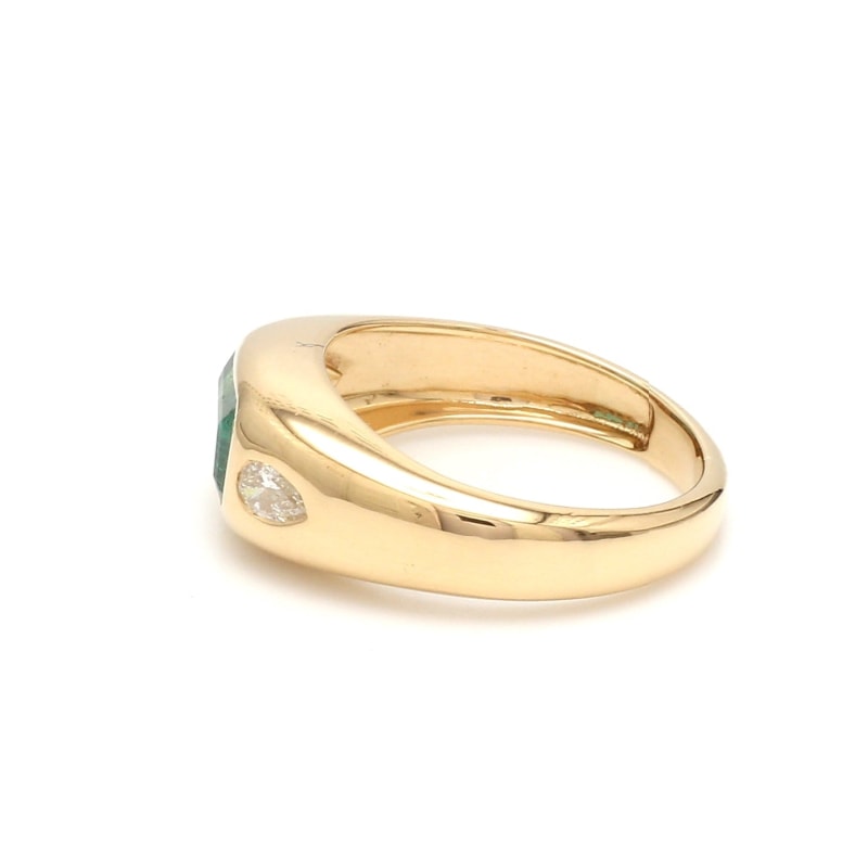 Bague chunky émeraude et diamants