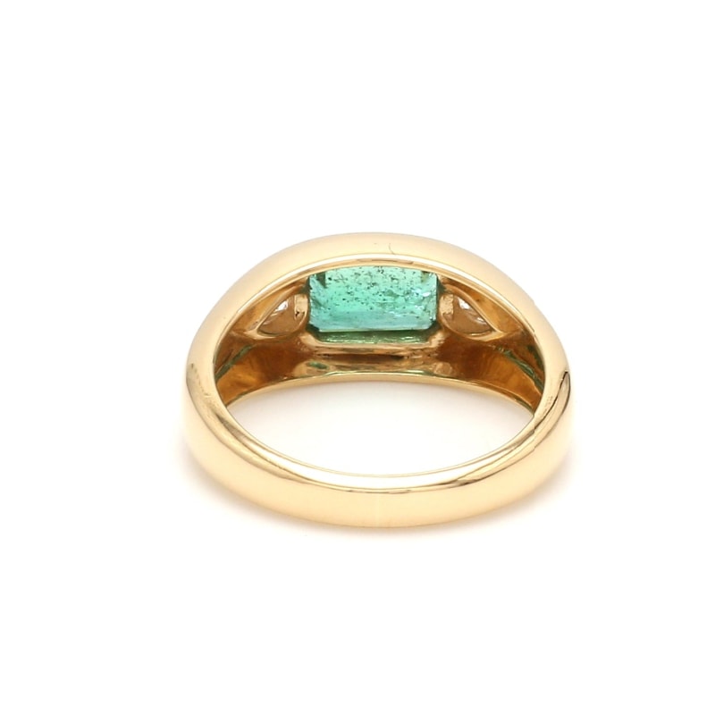 Bague chunky émeraude et diamants