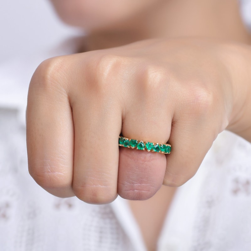 Bague coeur émeraude