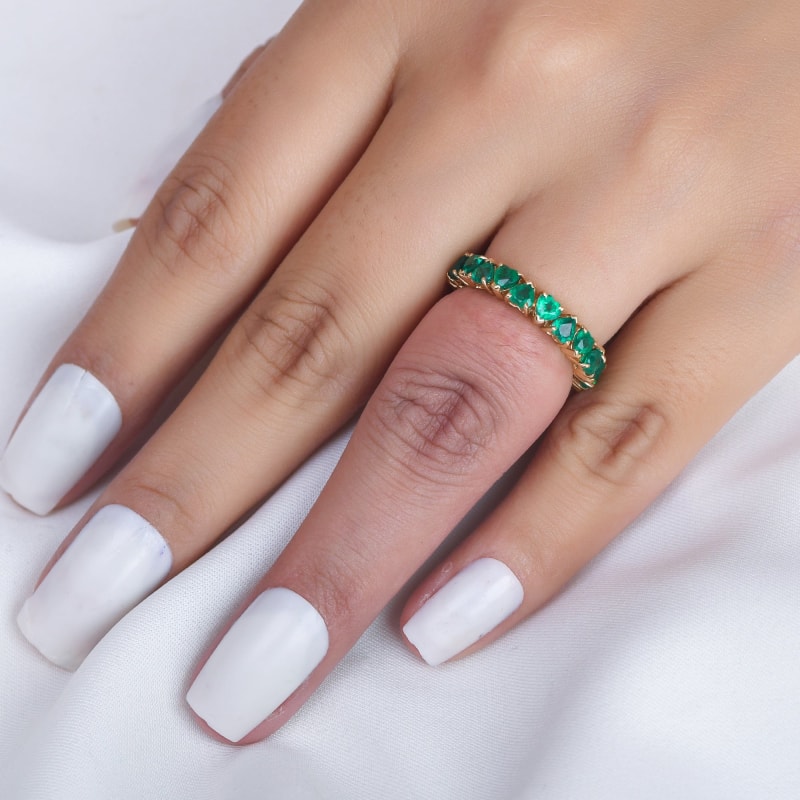 Bague coeur émeraude