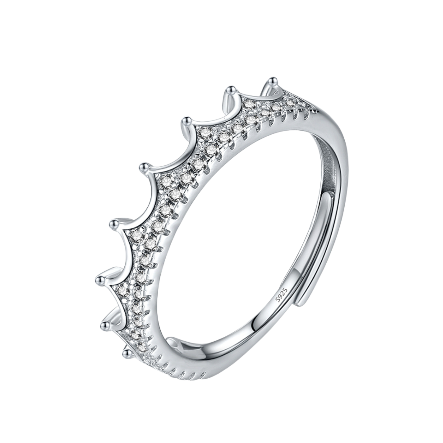 Bague Couronne Argent Femme Réglable | Bijoux Femmes