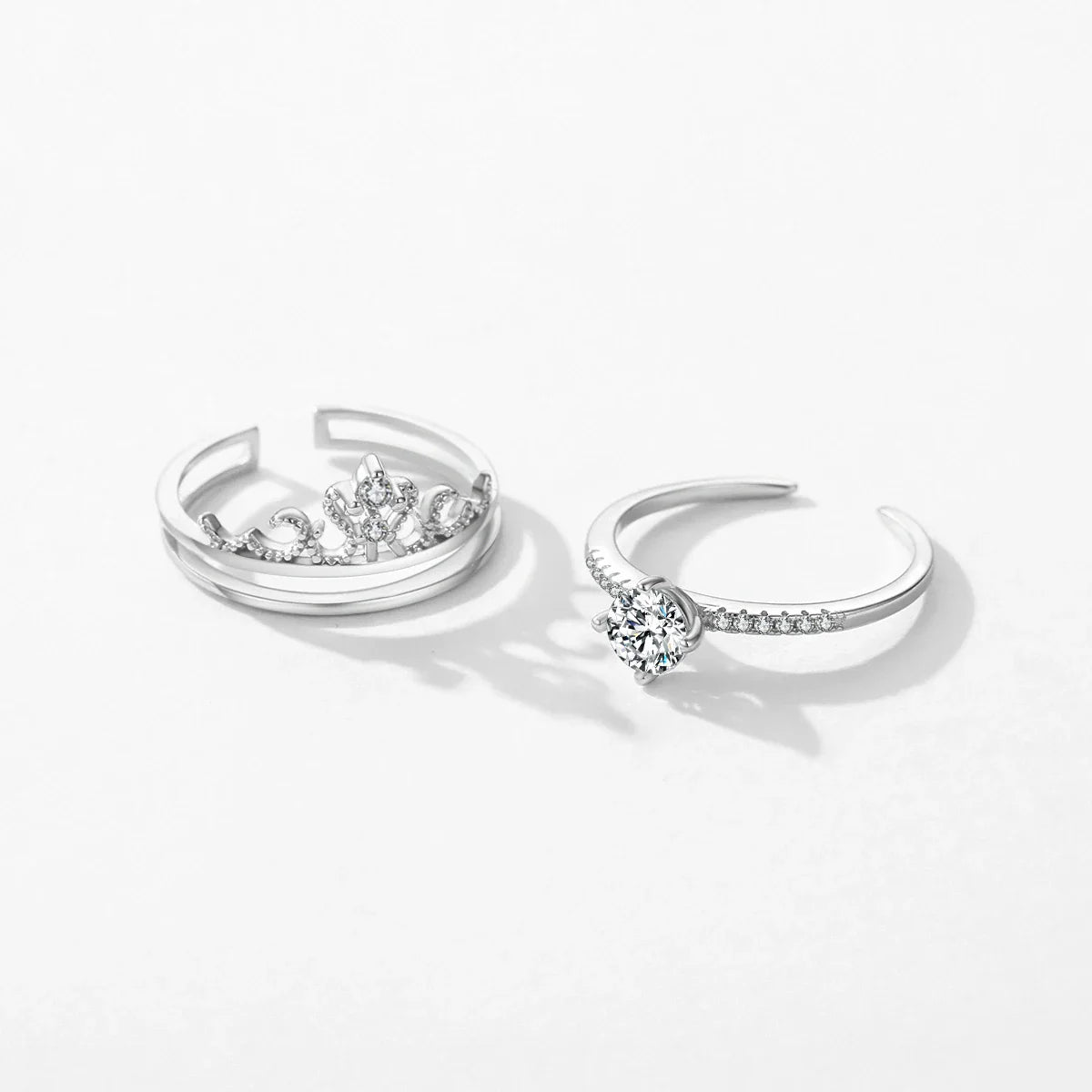 Bague Couronne Réglable Argent Reine