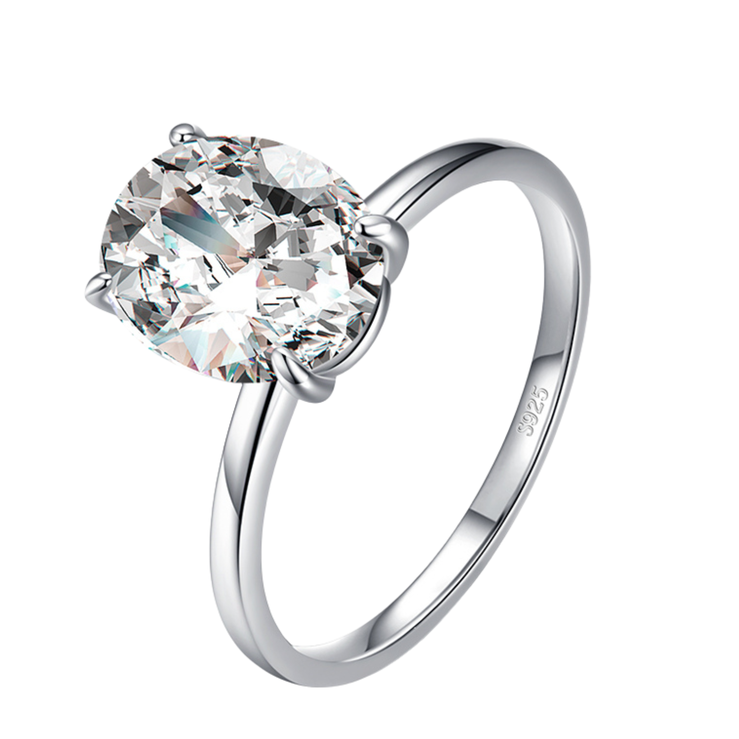 Bague de Fiançailles Solitaire | Bague Argent Femme