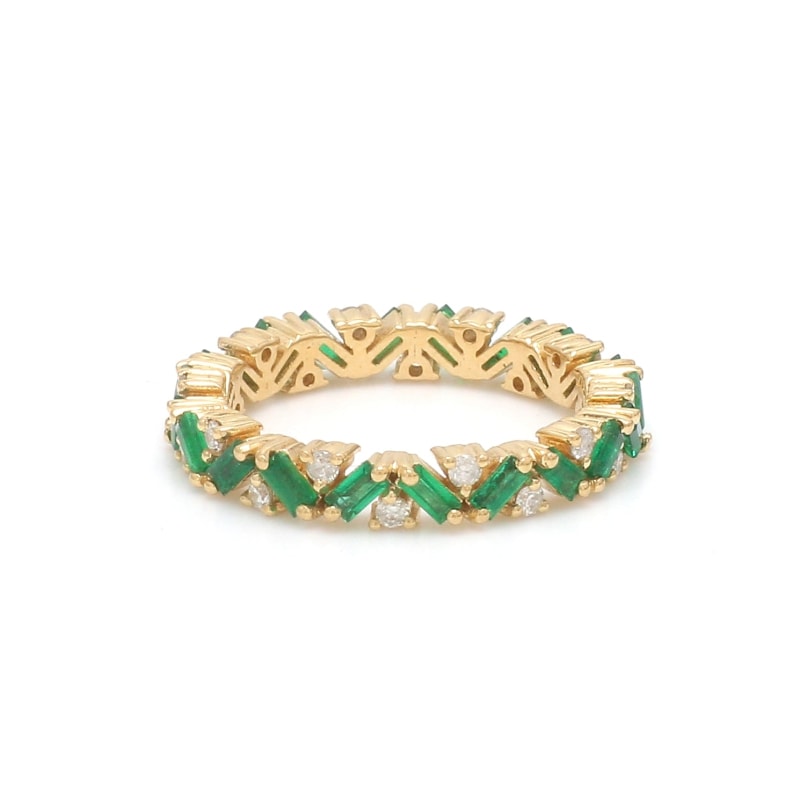 Bague diamant et émeraude