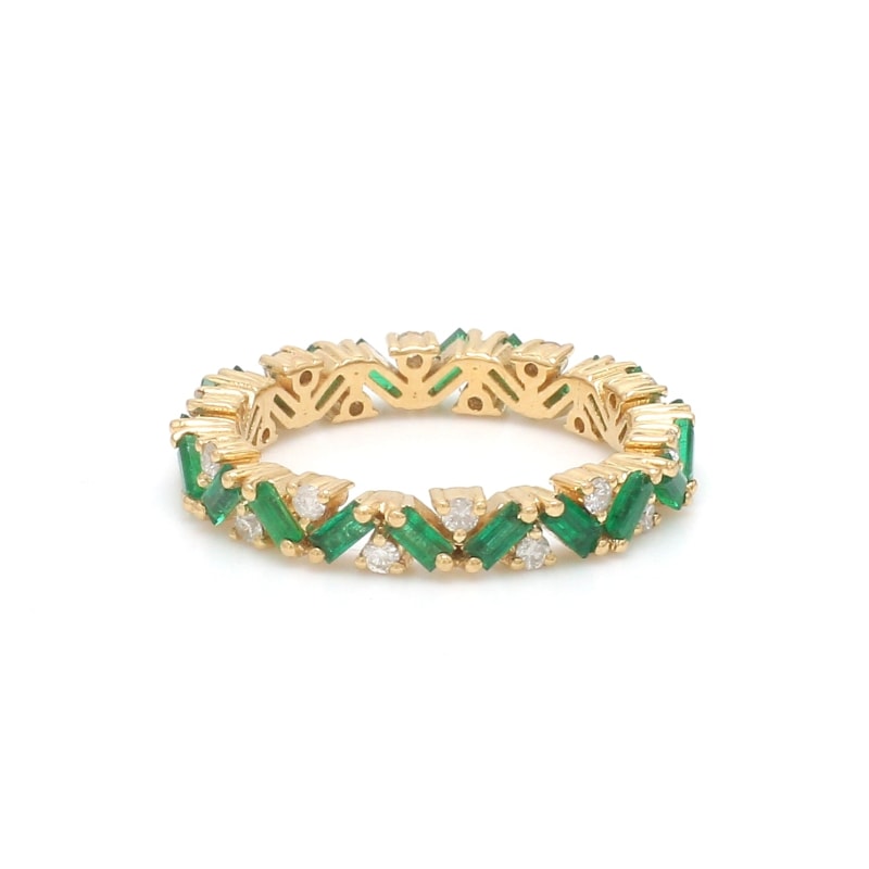 Bague diamant et émeraude