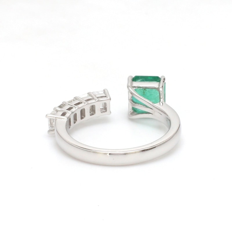 Bague émeraude diamants et or blanc
