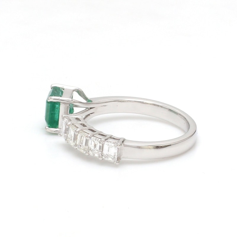 Bague émeraude diamants et or blanc