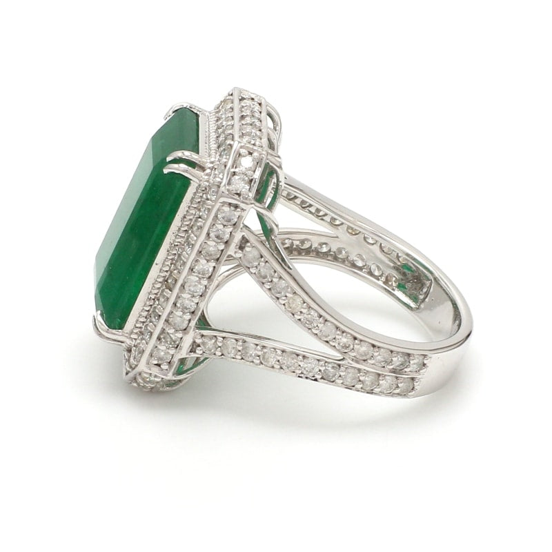 Bague émeraude or blanc