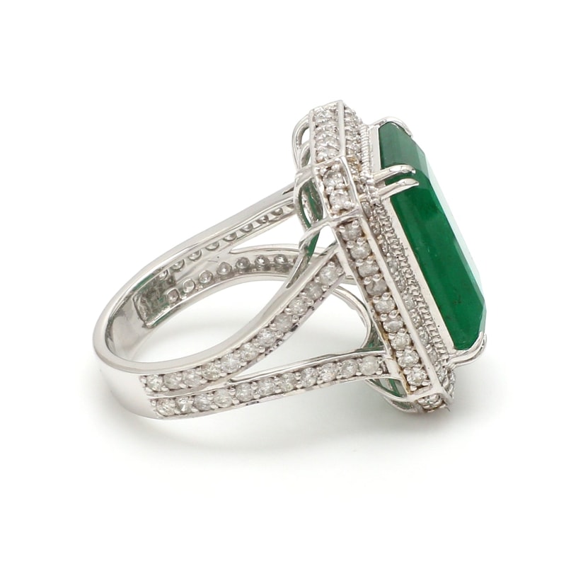 Bague émeraude or blanc