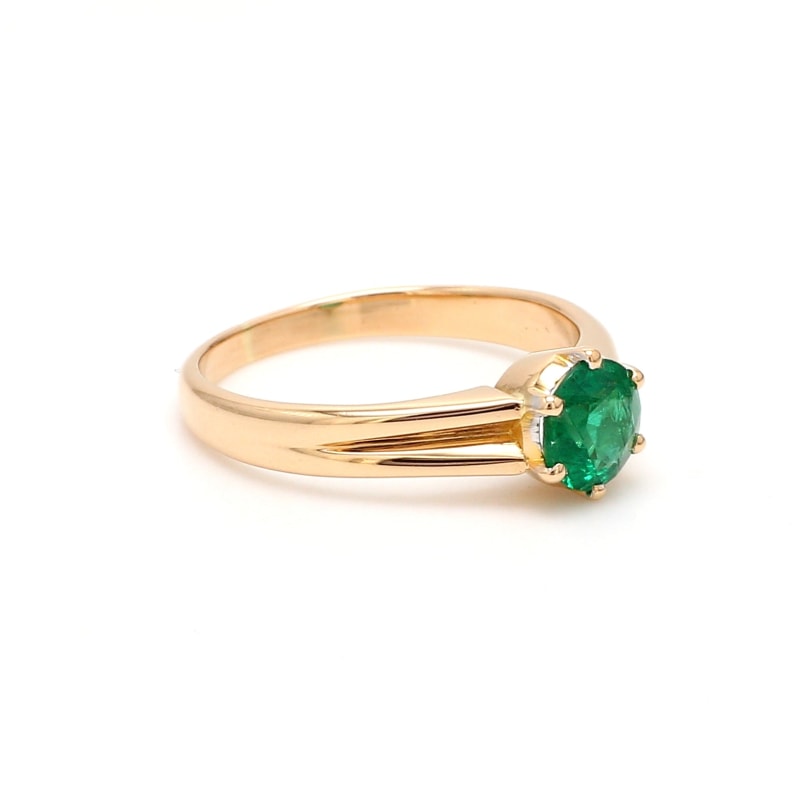 Bague Fiançailles Emeraude Or Jaune
