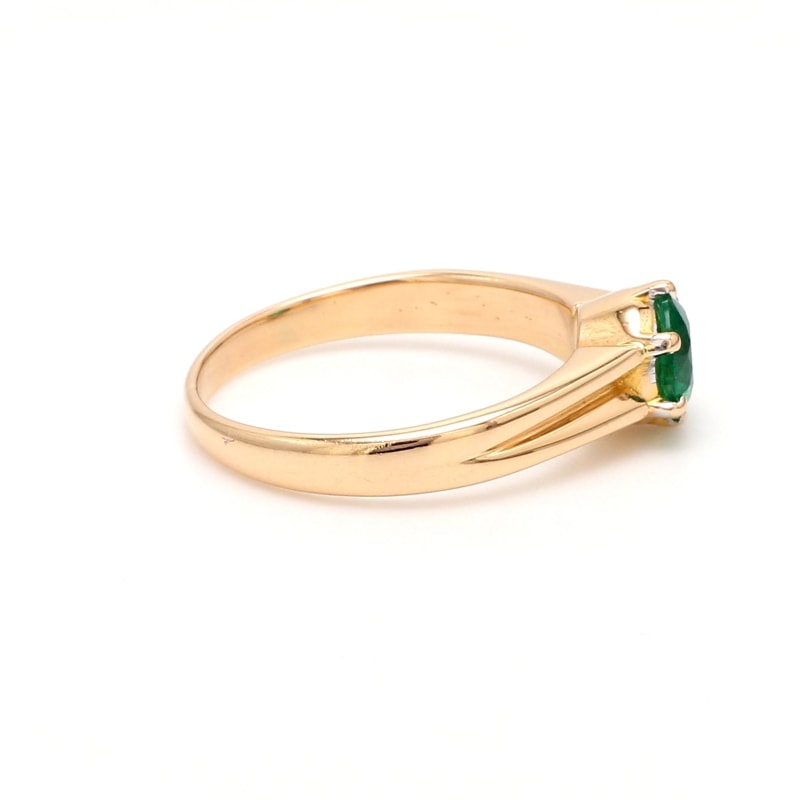 Bague Fiançailles Emeraude Or Jaune
