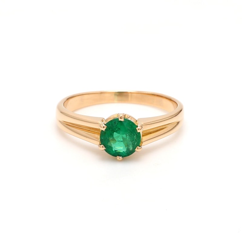 Bague Fiançailles Emeraude Or Jaune