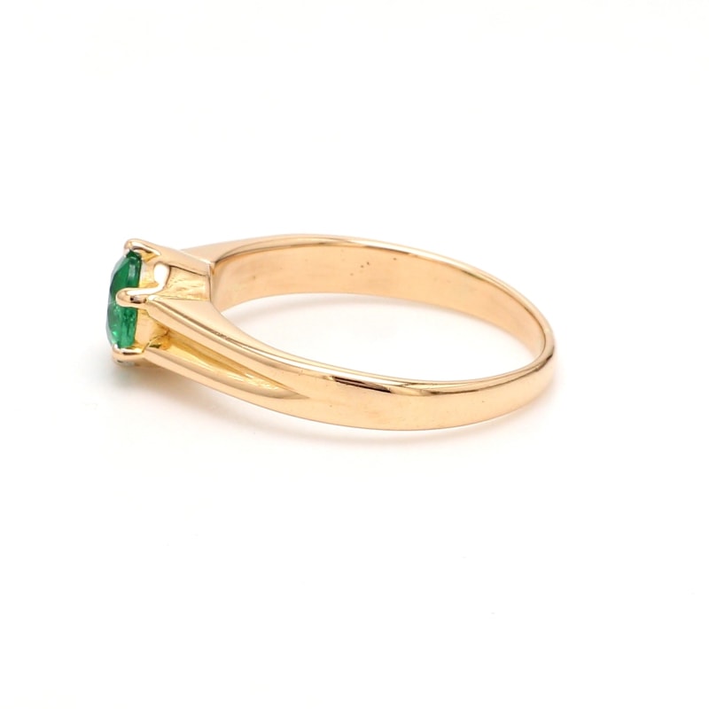 Bague Fiançailles Emeraude Or Jaune