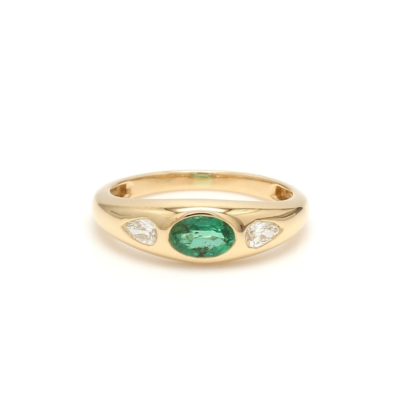 Bague Or émeraude et diamants