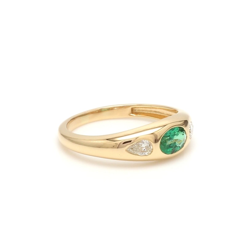 Bague Or émeraude et diamants