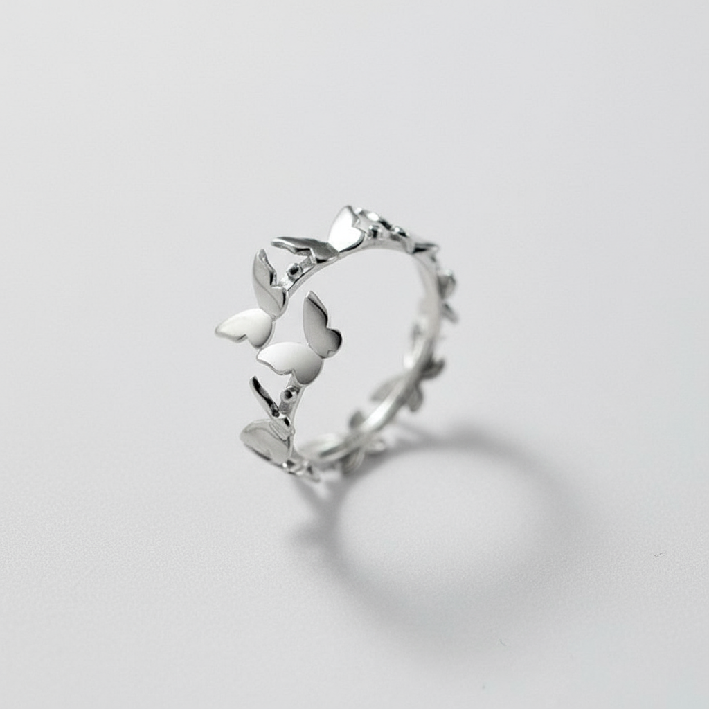 Bague Papillon Argent Femme Réglable | Bijou Haut de Gamme