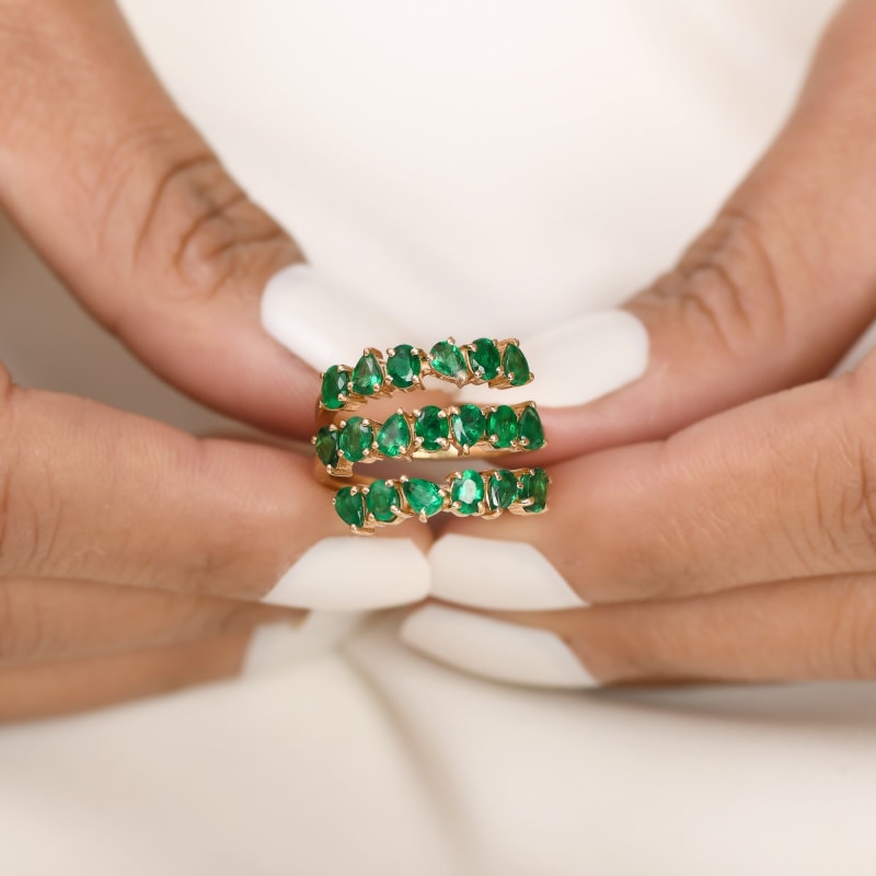 Bague spirale Émeraude