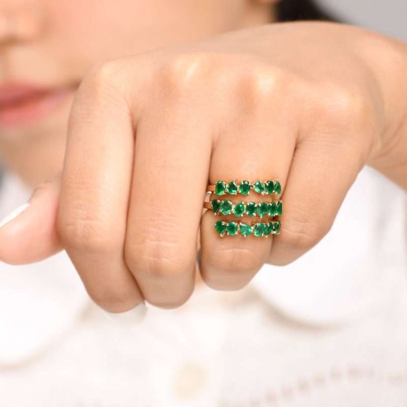 Bague spirale Émeraude
