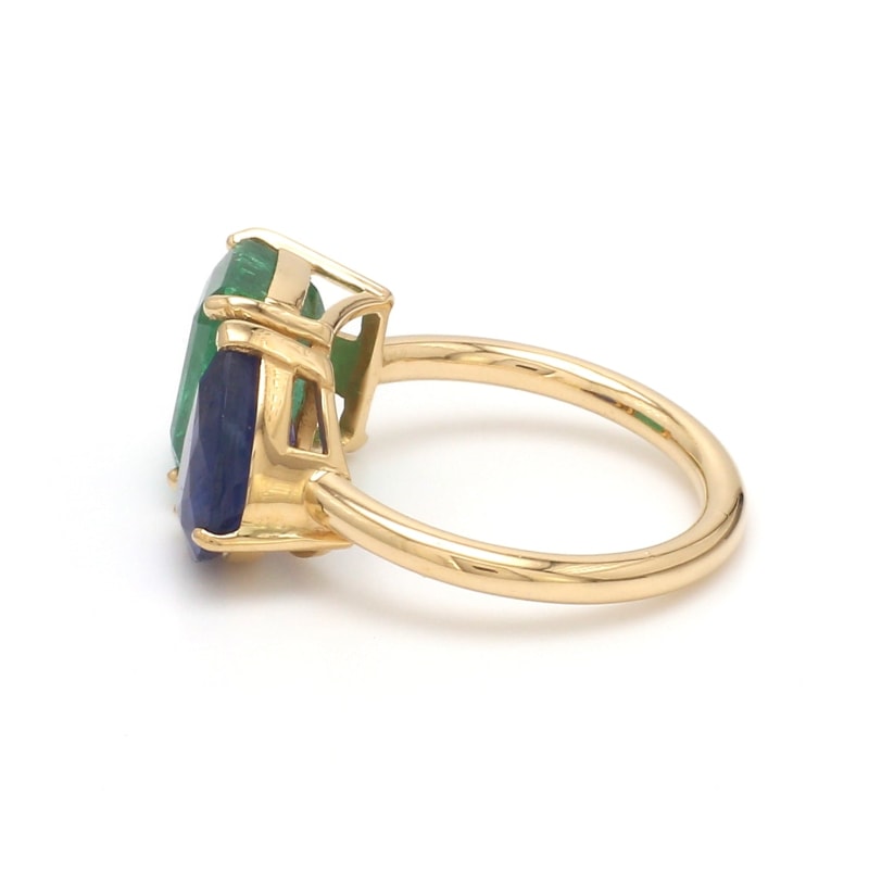 Bague Toi et Moi: Émeraude & Saphir