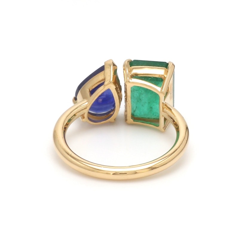 Bague Toi et Moi: Émeraude & Saphir