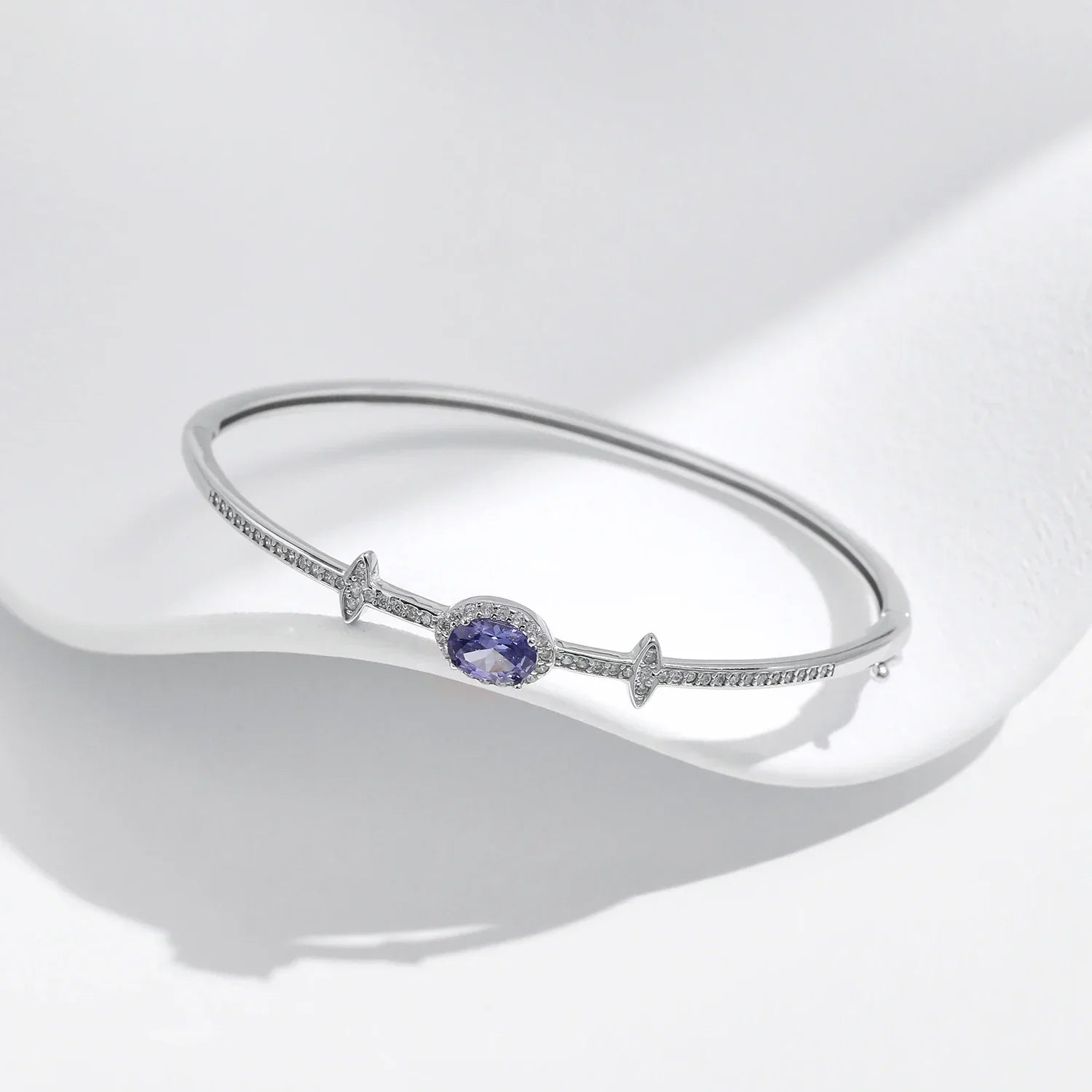 Bangle | Bracelet Jonc Argent Pierre Bleu