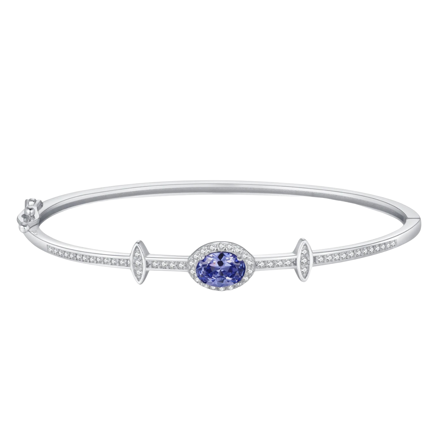 Bangle | Bracelet Jonc Argent Pierre Bleu