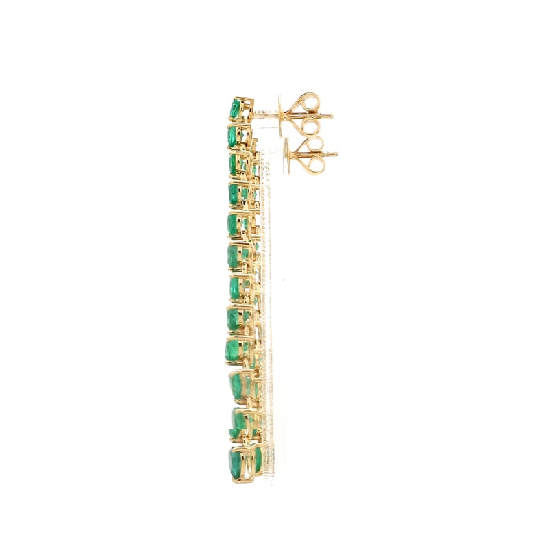 Boucle d’Oreille pendante emeraude coeur