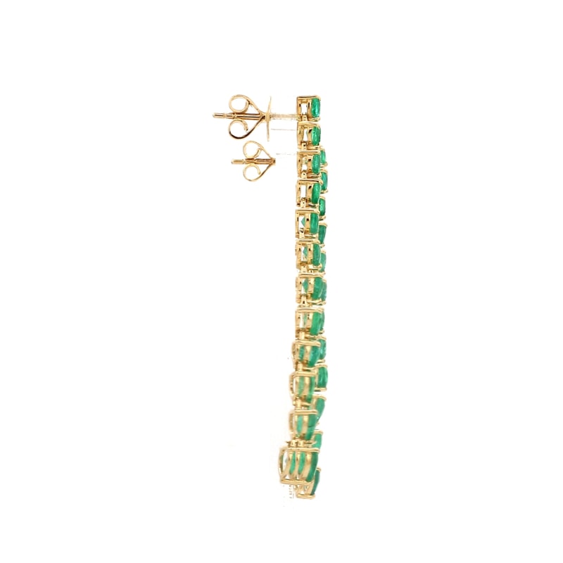 Boucle d’Oreille pendante emeraude coeur
