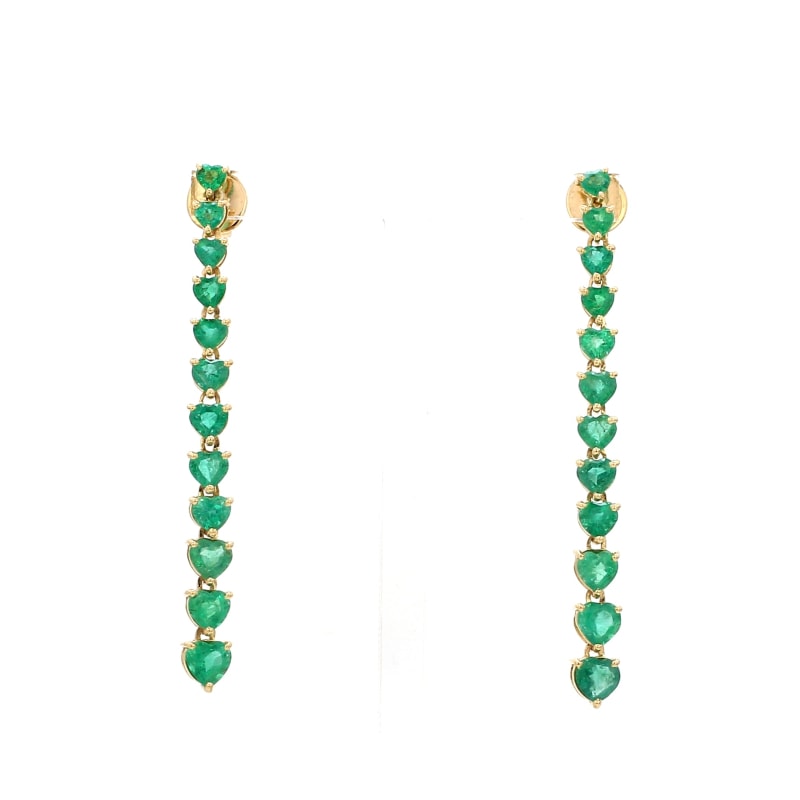Boucle d’Oreille pendante emeraude coeur