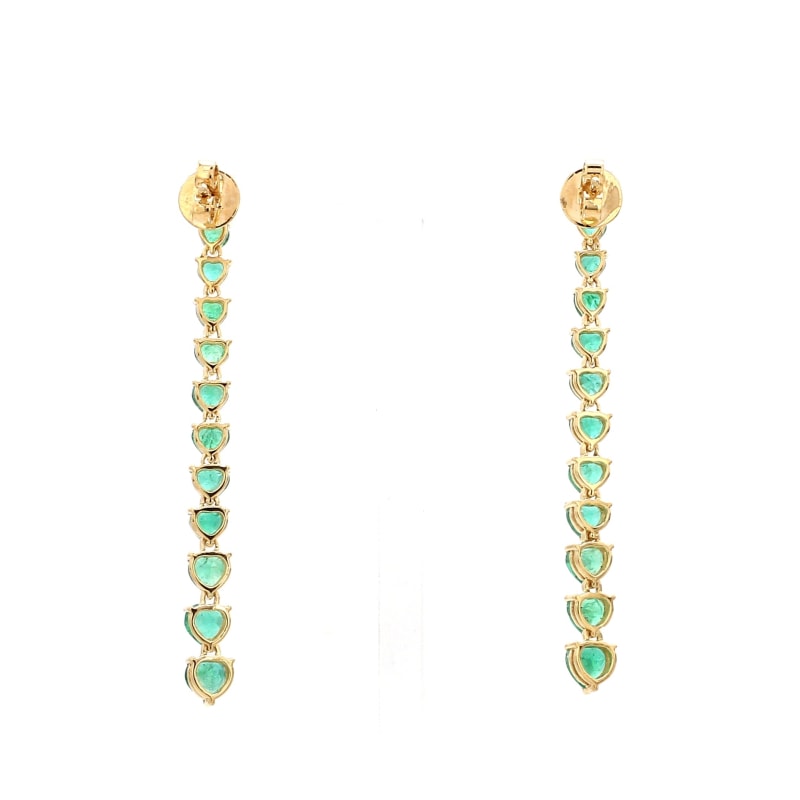 Boucle d’Oreille pendante emeraude coeur