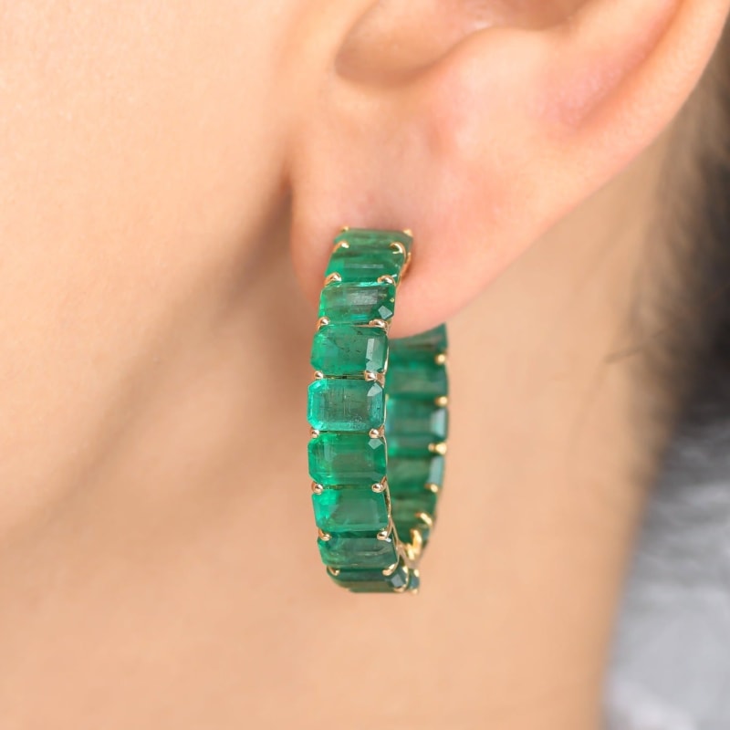 Boucles d’oreilles Emeraudes - Or Jaune 18k