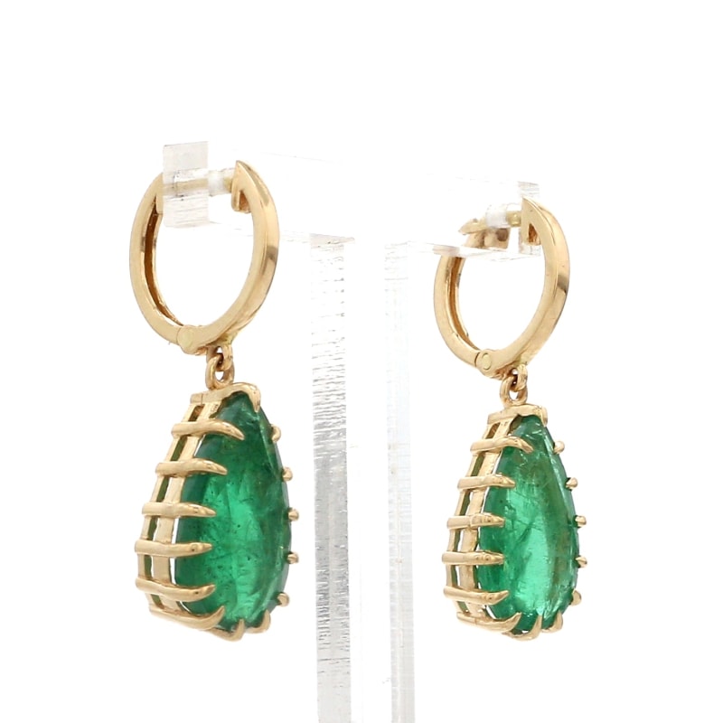 Boucles d’oreilles gouttes en émeraude
