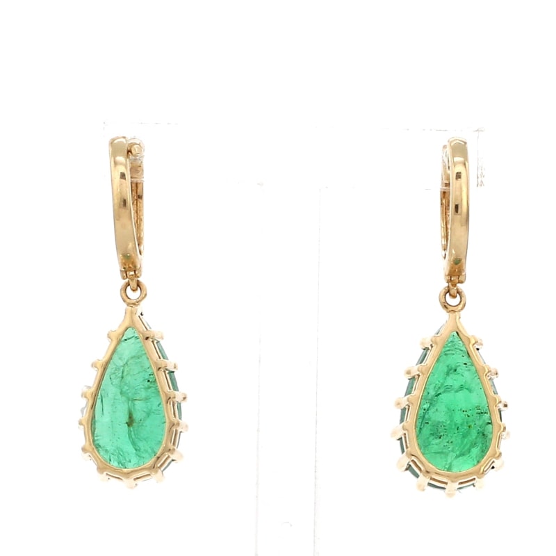 Boucles d’oreilles gouttes en émeraude