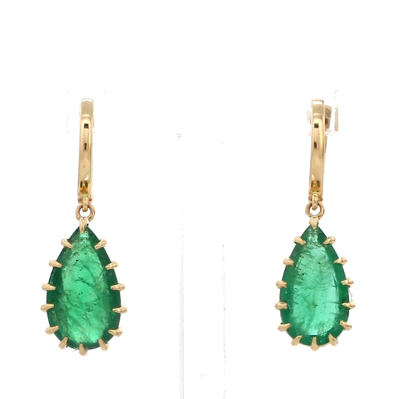 Boucles d’oreilles gouttes en émeraude