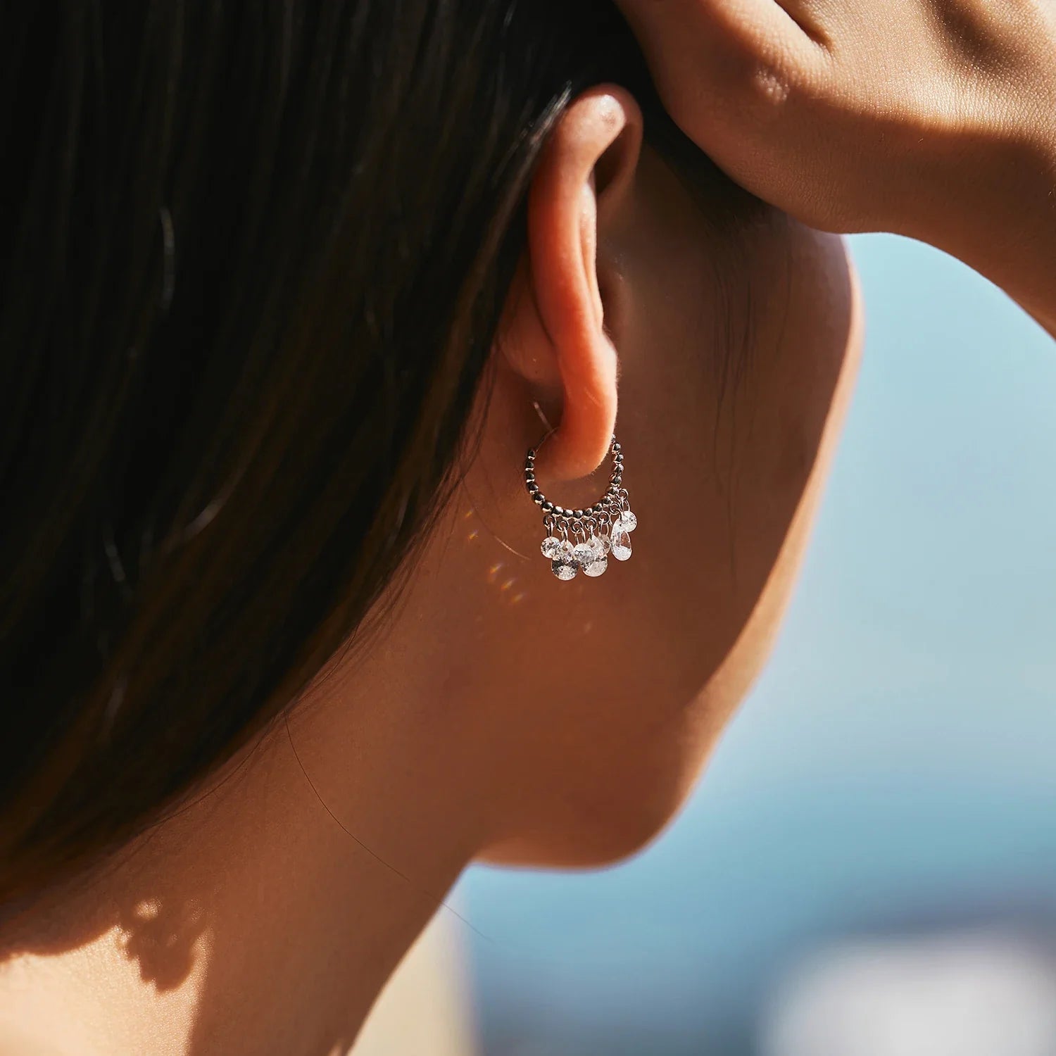 Boucles d’oreilles Pendantes Créoles Argent