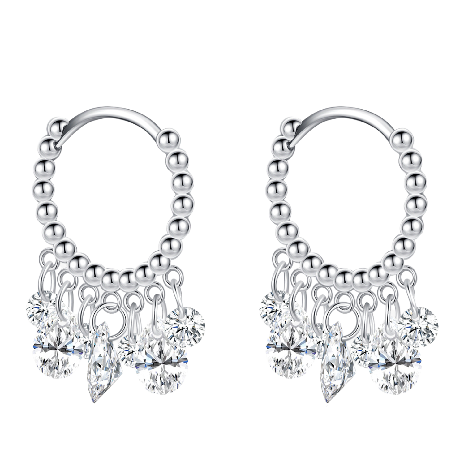 Boucles d’oreilles Pendantes Créoles Argent