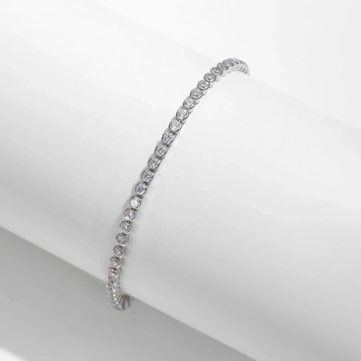 Bracelet Argent Femme | Sertis Semi-Clos