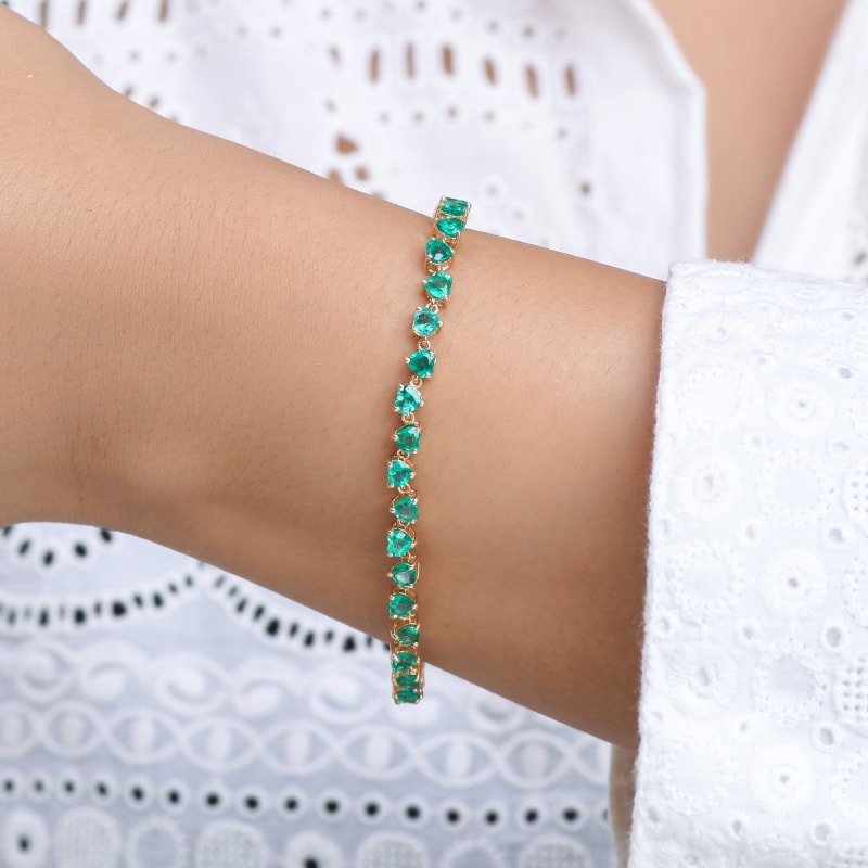 Bracelet Coeur émeraude