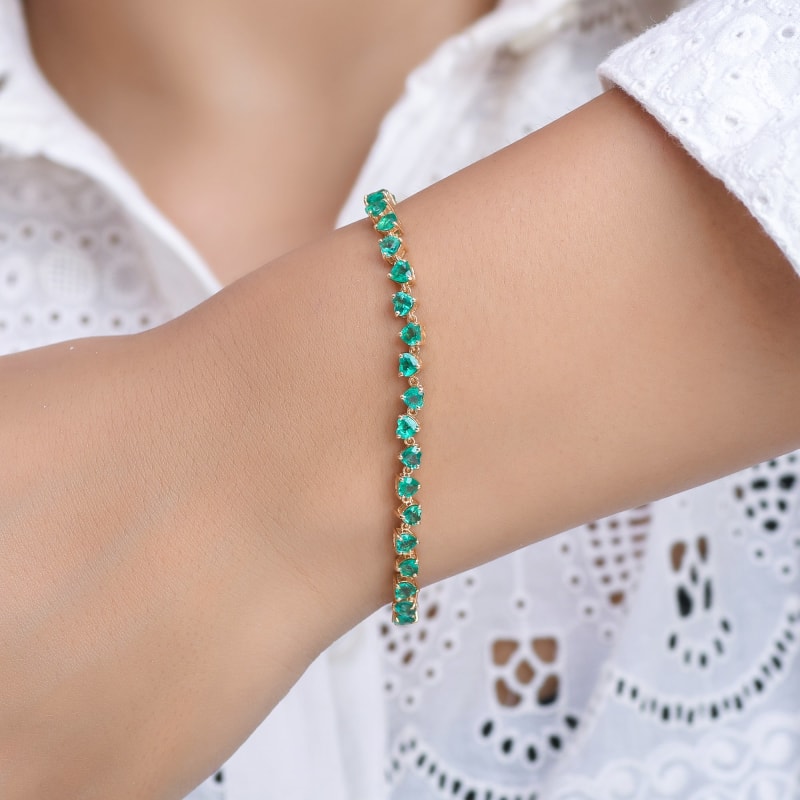 Bracelet Coeur émeraude