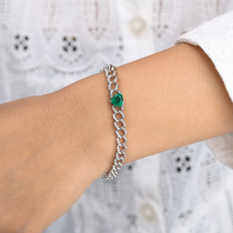 Bracelet émeraude et diamants