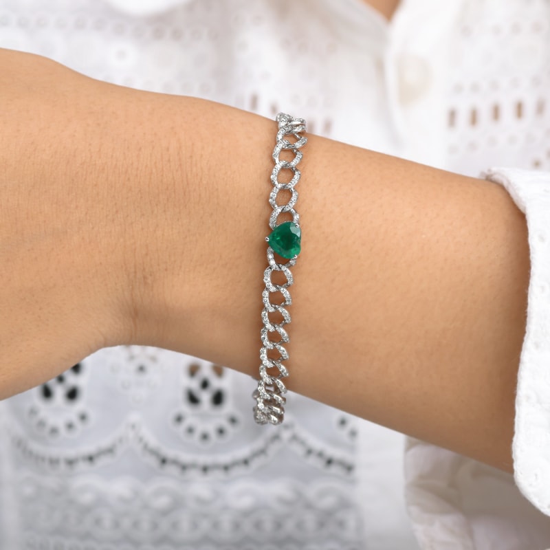 Bracelet émeraude et diamants