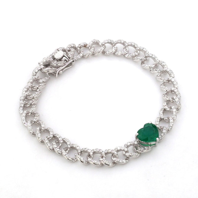 Bracelet émeraude et diamants