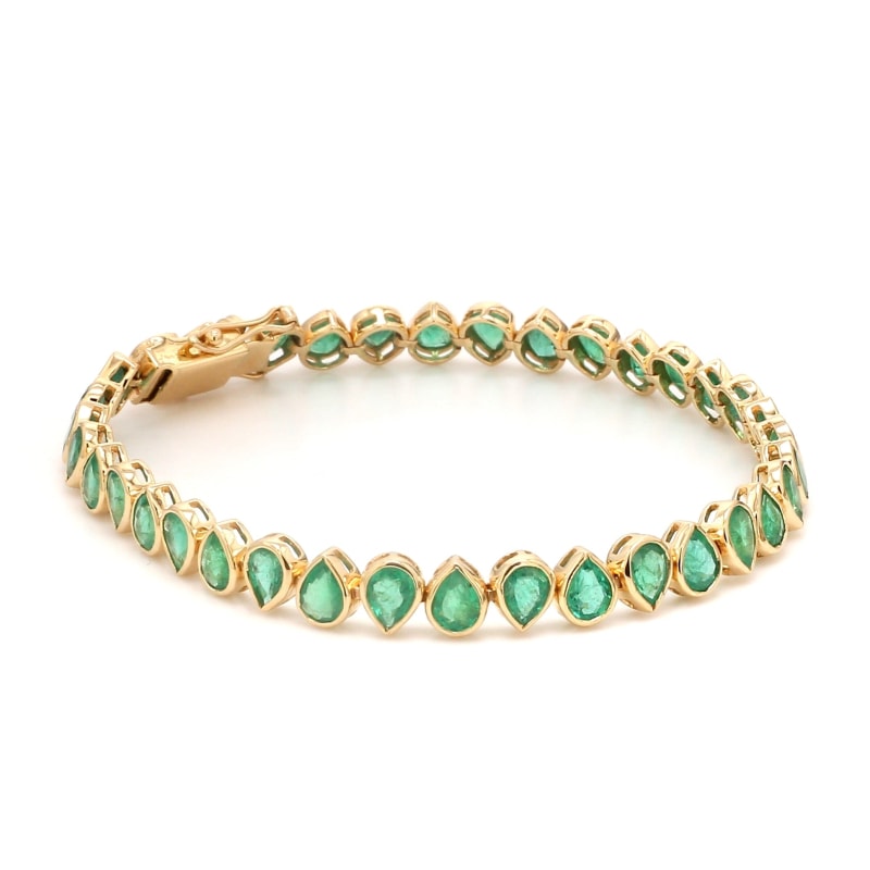 Bracelet émeraude poire